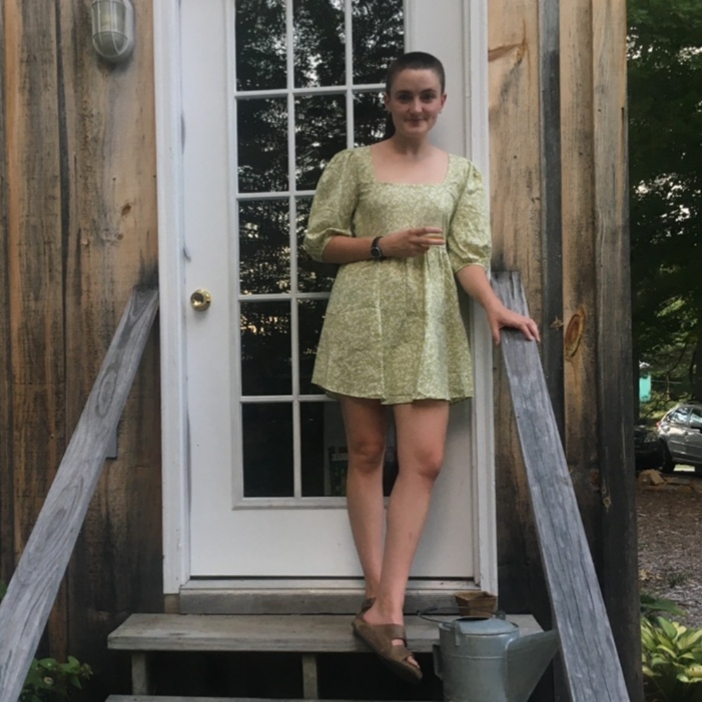 Green floral mini dress Motel